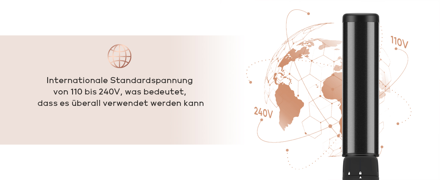 Професійний локон-інструмент Parwin Pro Beauty Lockenstab 7-в-1 з керамічним покриттям, LCD-дисплей, 100-230°C