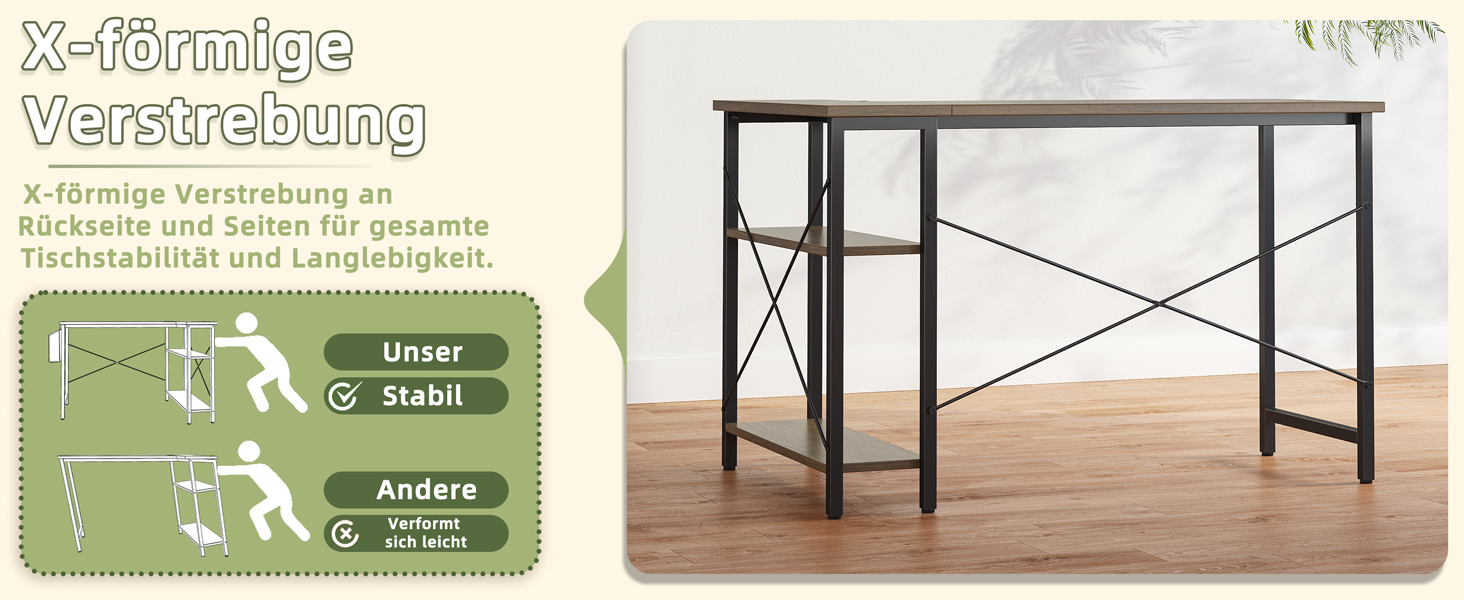 Кутовий комп'ютерний стіл BEXEVUE з розеткою та LED-підсвічуванням, 120x70 см. Ергономічний, з полицями, для дому, навчання та роботи. Чорний колір.