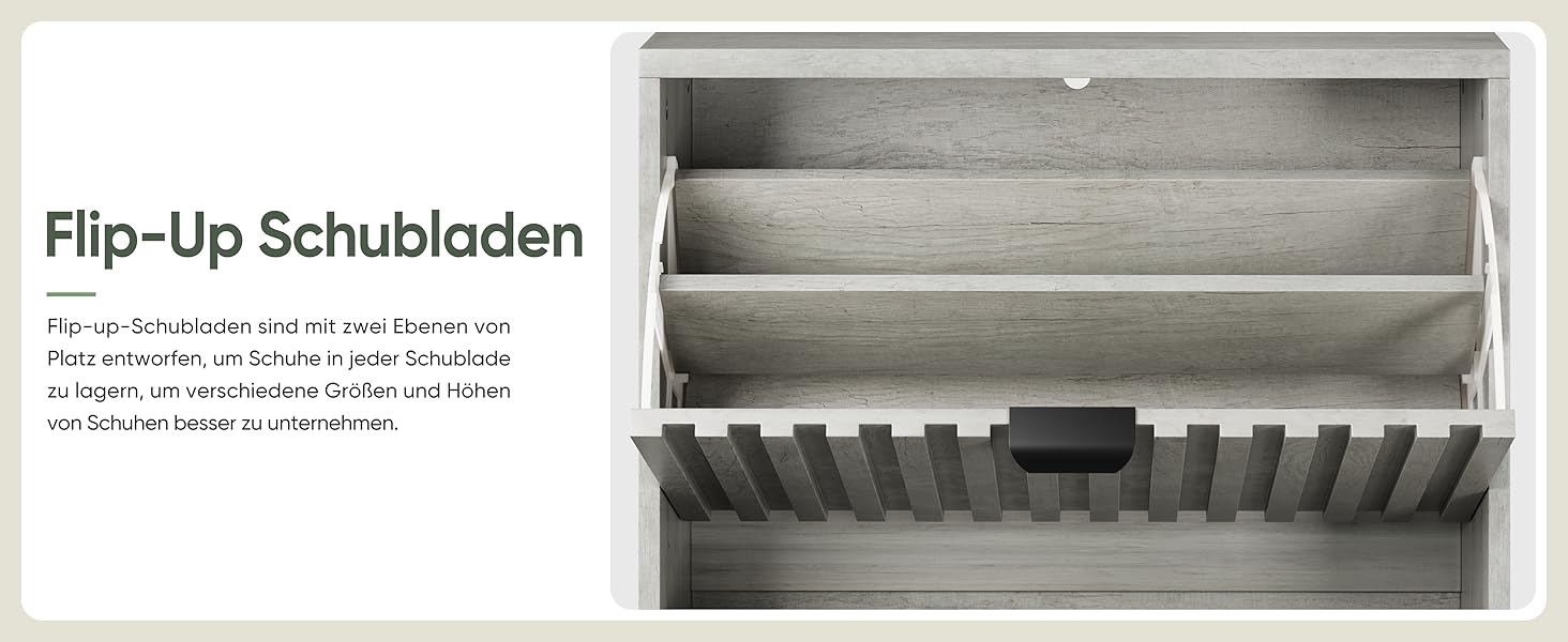 Шафа для взуття Smuxee з 2 відкидними полицями, 60 см, сіра. Вільна стоянка, органайзер для взуття для прихожої, вітальні або гардеробу.