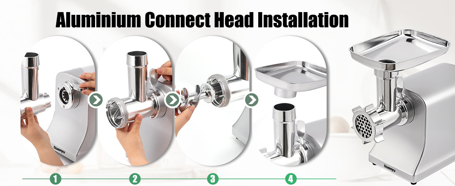 Електрична м'ясоподрібнювач Huanyu 2800W з насадкою для ковбас - багатофункціональна кухонна машина для дому та професійного використання