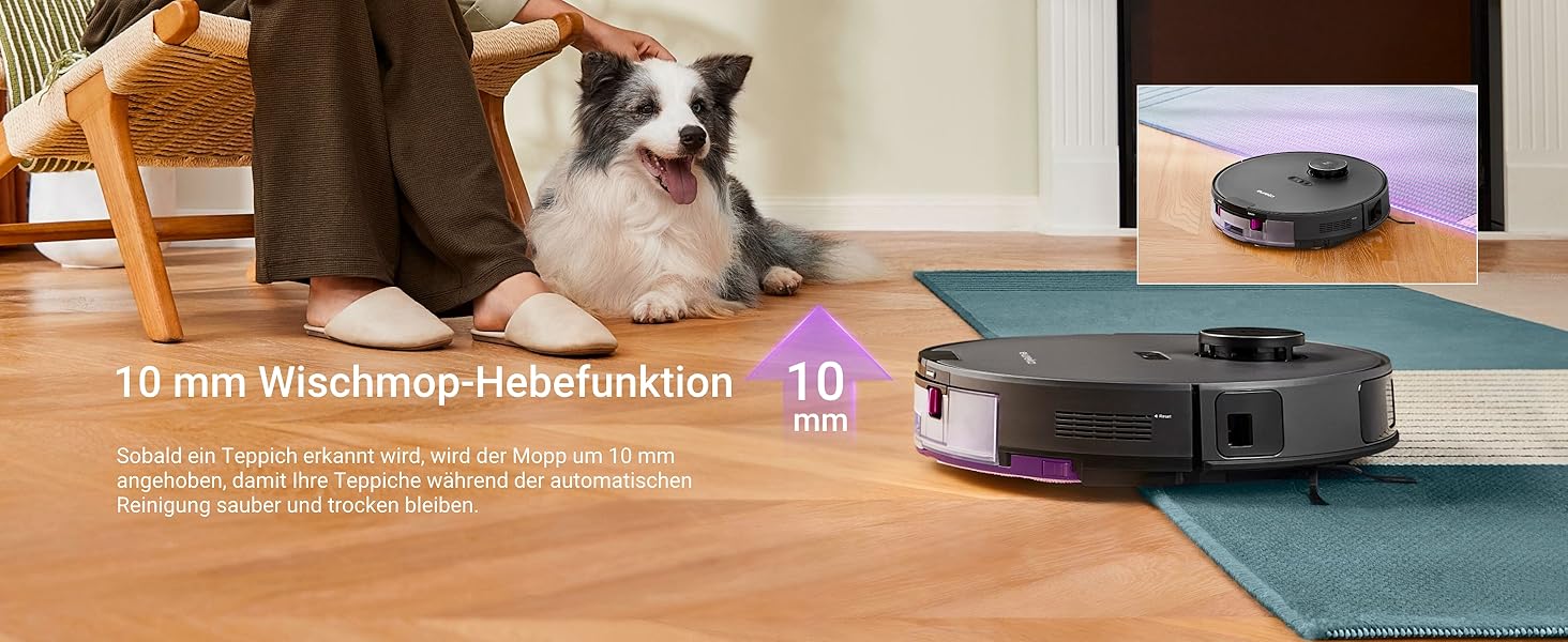 Робот-пилосос Eureka E20 Plus: 8000 Pa, самостійна очистка, DuoDetect AI, білий/чорний