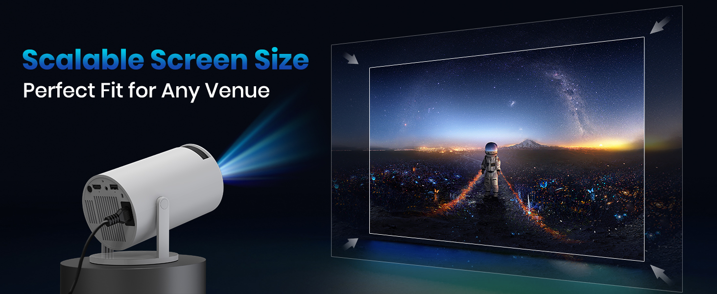 Портативний проєктор Mini Beamer: 1080P, 4K, Android, iOS, WiFi, Bluetooth, 180°