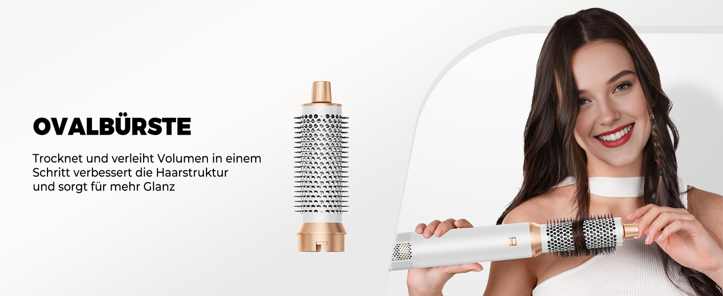 OKWRAP Hairstyler 5-в-1: Фен-щітка, Автоматичний Локон, Випрямляч для Волосся - Мультистайлер для Сушіння, Об'єму, Локонів