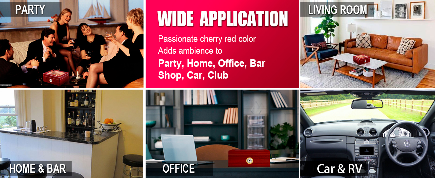 Вологостійкий вологомір для сигар, Humidor з іспанської кедру, коробка для сигар на 30-50 штук, аксесуар для чоловіків, подарунок (червоний)