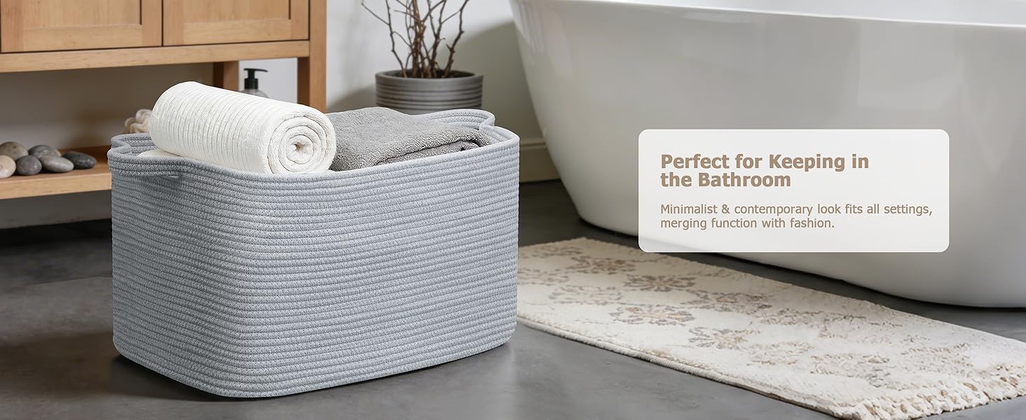 Кошики для білизни 2 шт. (63L) з бавовни, плетений, з ручками, для зберігання ковдр, одягу, іграшок, білий та коричневий