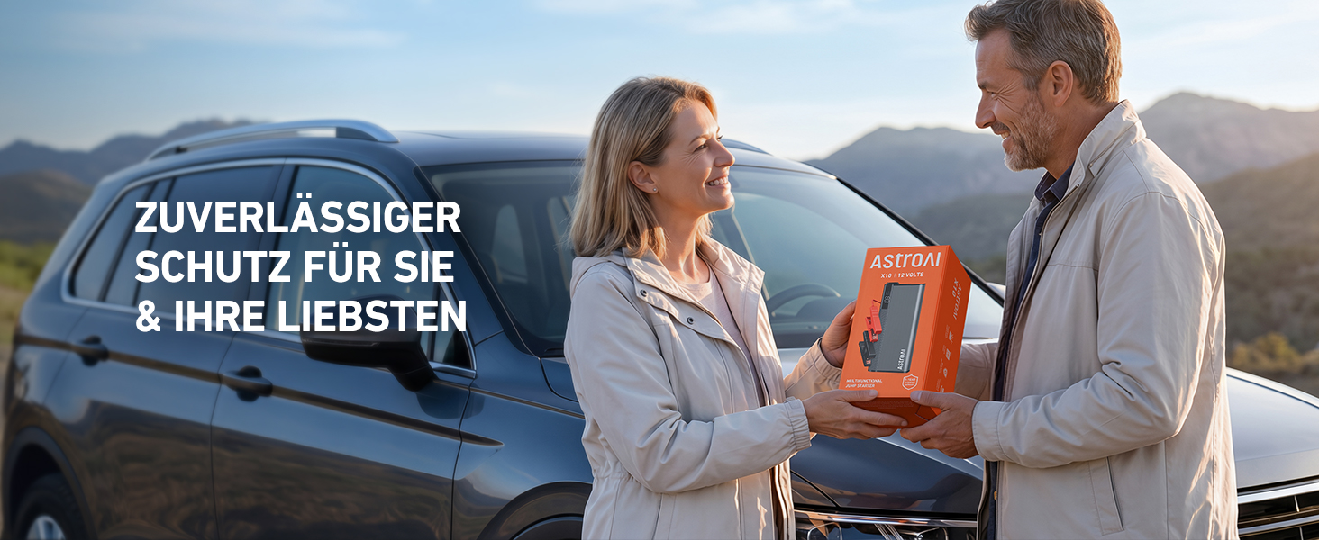 Бустерний пускач AstroAI Powerbank 8000A для автомобіля та мотоцикла, помаранчевий