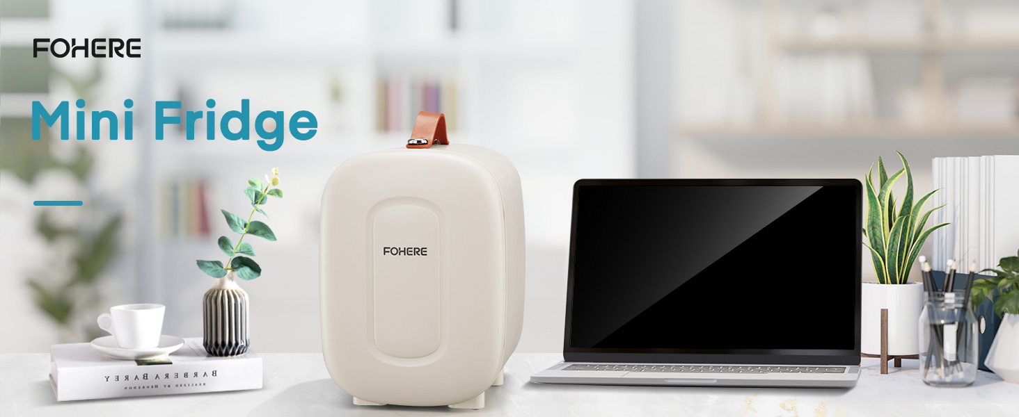 Міні холодильник FOHERE 5 літрів, USB живлення, 220V/12V, для напоїв та догляду за шкірою, білий