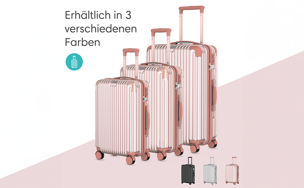 Набір валіз Voyagoux 2 шт. (40L + 116L) з ABS, TSA-замком, 4 колеса, рожеве золото