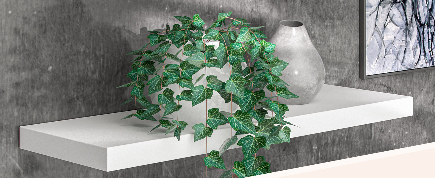 Полиця настінна Casaria Holz Schwarz (Чорна) з кріпленням, вантажопідйомність 15 кг, для кухні, вітальні, коридору, книжкова полиця, плаваюча полиця, матова