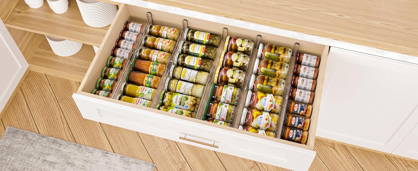 Регульовані роздільники для ящиків FUNIZE, 8 шт., 32-58 см, 16 шт. вставок 9-18 см, органайзери для ящиків на кухню, спальню, офіс, 6 см висота