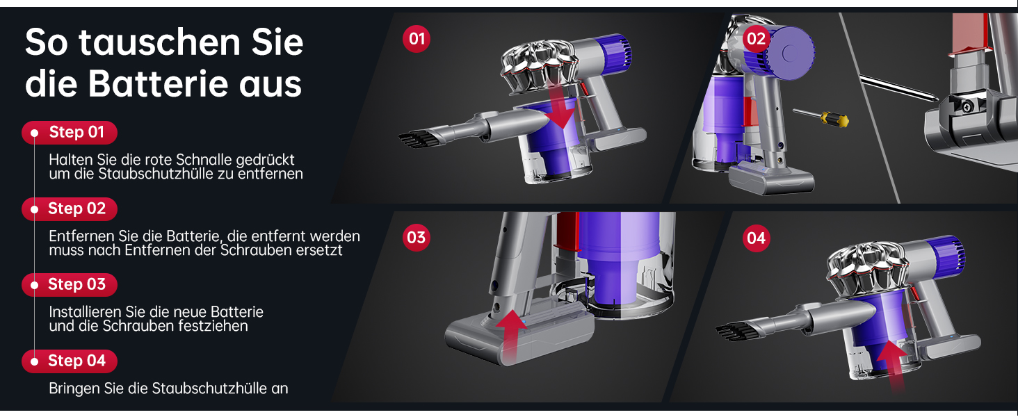 Акумулятор Morpilot 6500 мАг для Dyson V10 SV12, заміна Dyson 969352-02, для різних моделей