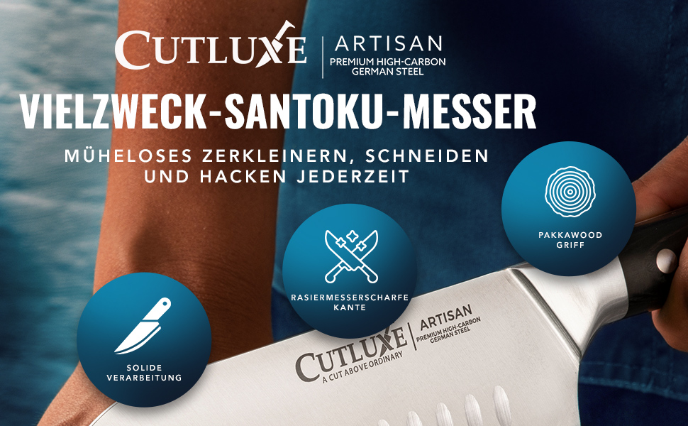 Ніж для шинкі та м'яса Cutluxe – 30 см, преміум-якість, сталь, ергономічна ручка, з піхвою, серія Artisan