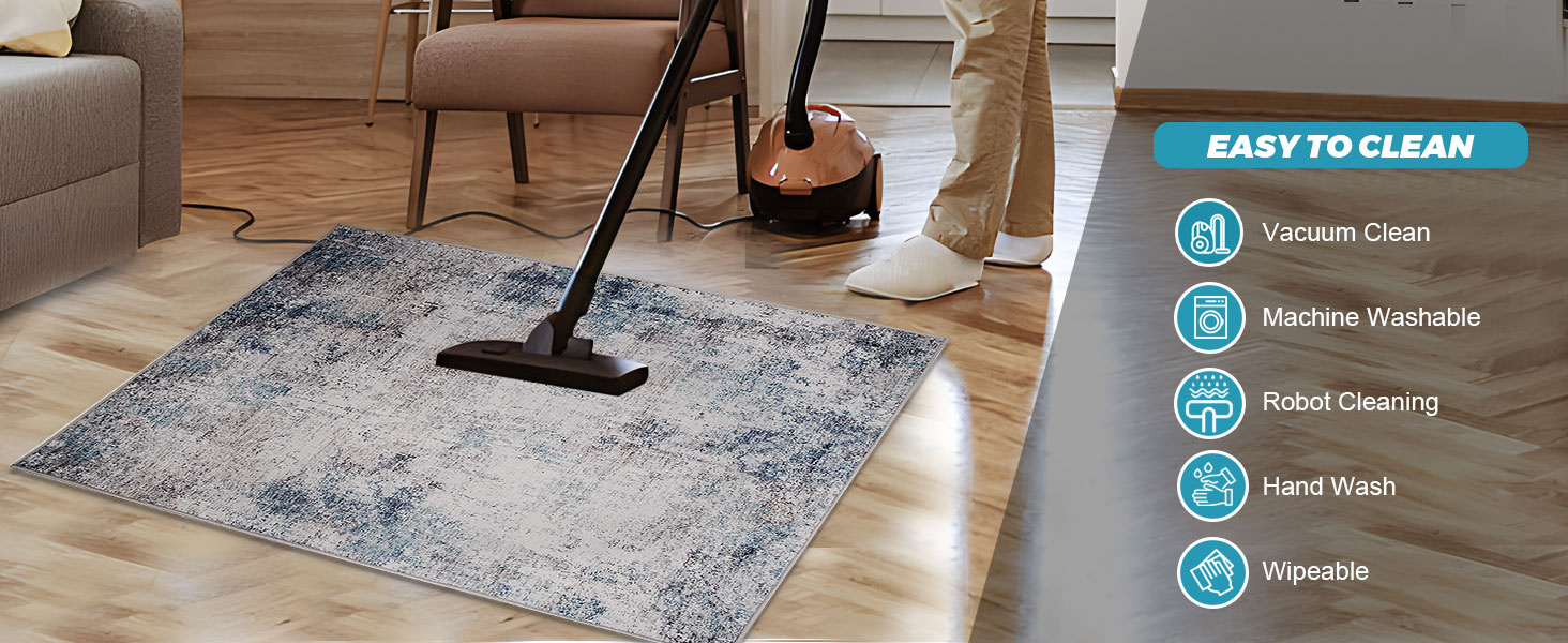 Килимок під офісне крісло 90x120 см, захист для підлоги, антиковзаюча підкладка, для ламінату та плитки (120 x 150 см, блакитно-сірий абстрактний)