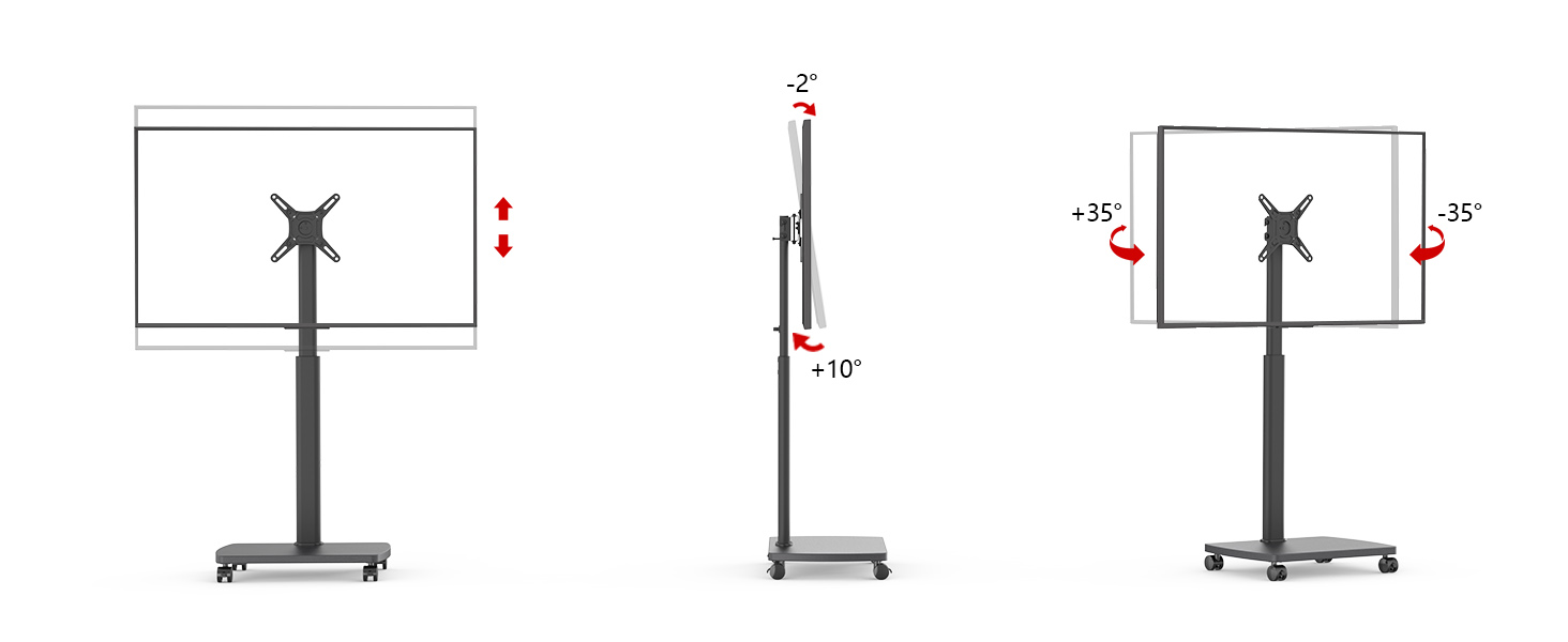 Підставка для телевізора мобільна з дерев'яною основою, поворотна, для TV 19-42 дюйми, чорна, до 20 кг, VESA 200x200 мм