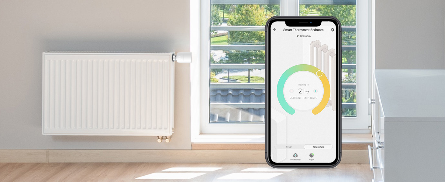 TP-Link Kasa Smart Термостат для радіатора WiFi Starter Kit (Хаб + 1 Термостат), Керування опаленням через додаток Kasa, Геофенсинг, Розпізнавання відкритих вікон, Matter, Сумісність з Alexa