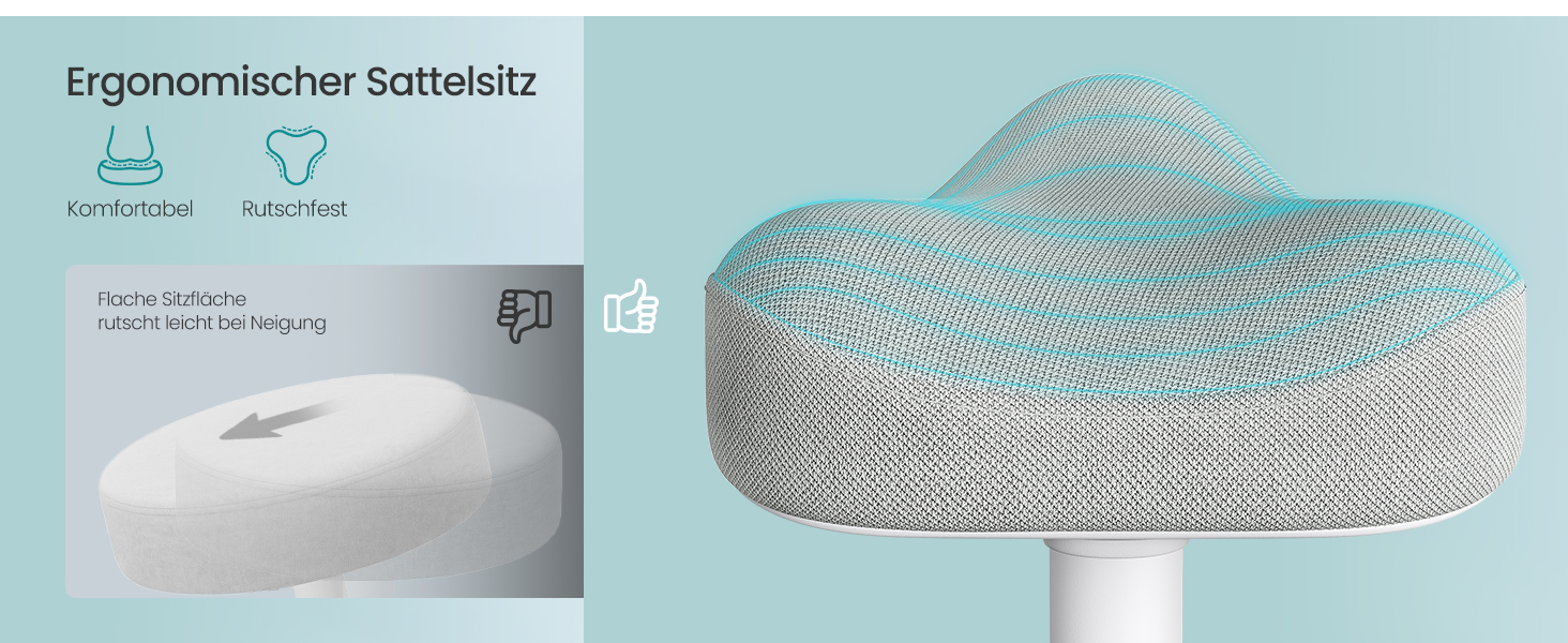 SONGMICS Стілець-табурет для стоячи, регульована висота 48-65.5 см, обертовий, сірий, для офісу та дому (OSC018BH01)