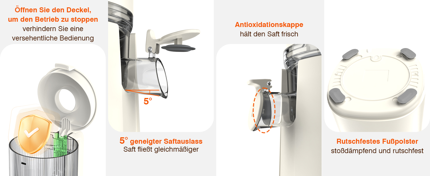 Соковитискач шнековий REV з великим завантажувальним отвором 120 мм, для овочів та фруктів, 1,5 л, режим REV, легко мити