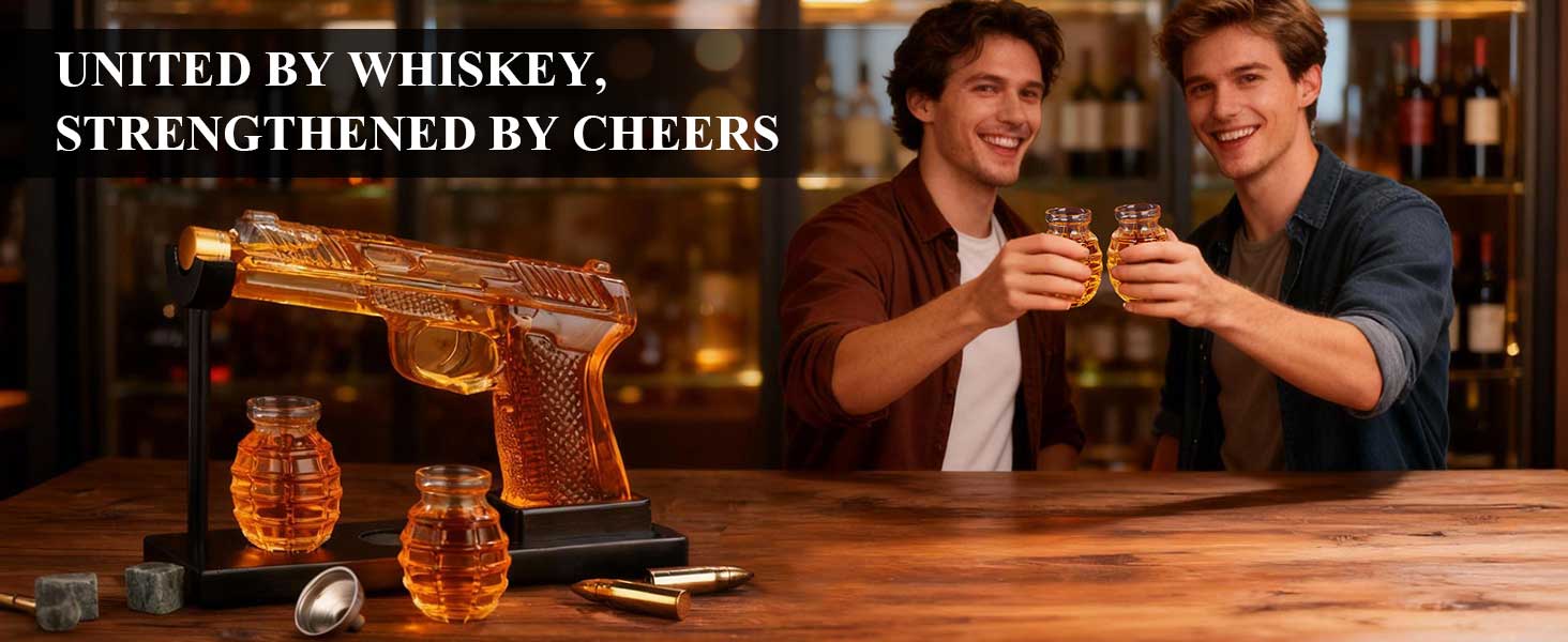 Набір віскі Oaksea: Декантер та 2 склянки - Чудовий подарунок для чоловіків, батька на Різдво