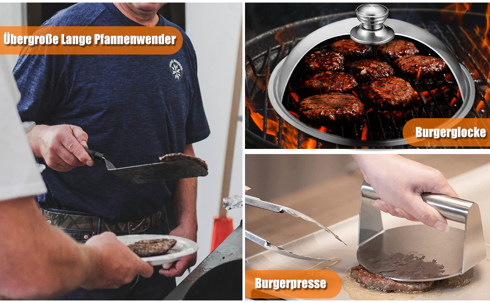 Набір аксесуарів для гриля з нержавіючої сталі: 67 предметів для кемпінгу, BBQ, Smoker, Plancha та газового гриля. Ідеальний подарунок для чоловіків та жінок