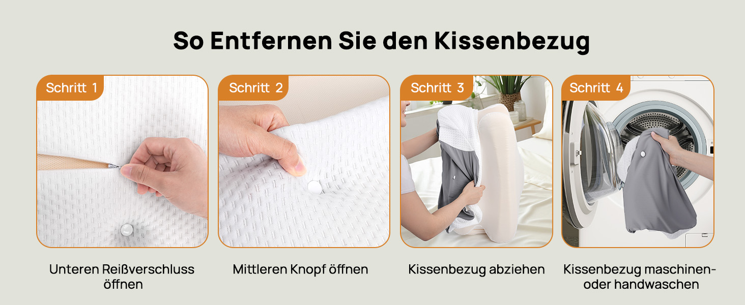 Подушка для шиї Feagar з Memory Foam, ергономічна, 2 висоти (8/12 см), сіра. Підтримка шиї та плечей