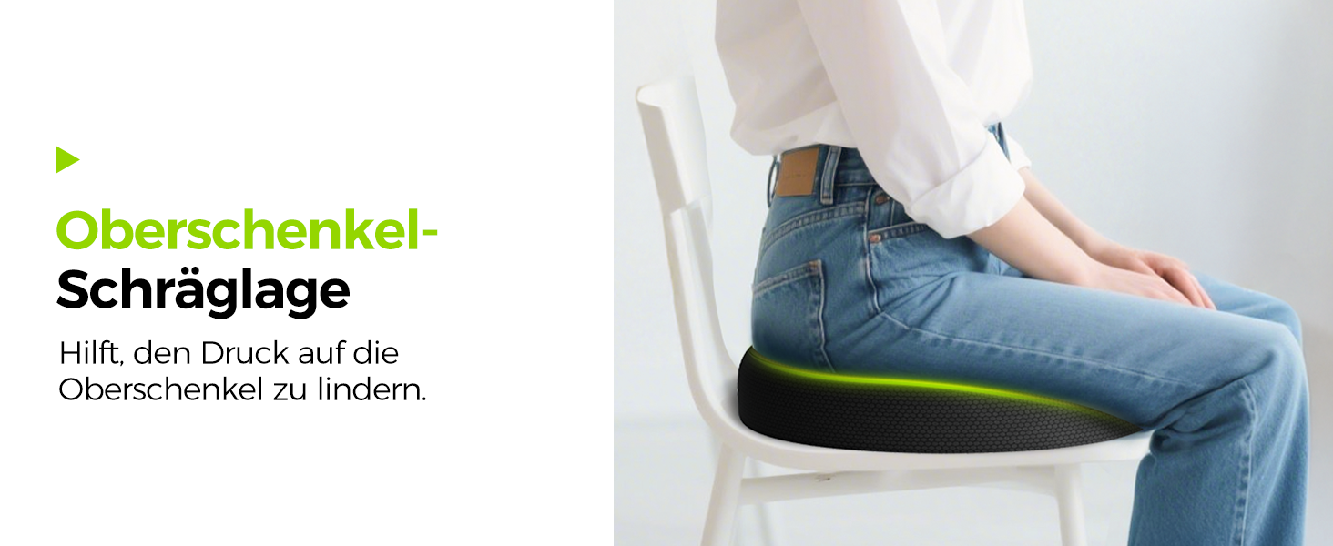 Ортопедична подушка для сидіння AUVON кругла з подвійною U-подібною формою для копчика та геморой, розвантажувальна подушка для офісного крісла та авто, 47*37*7.8 см