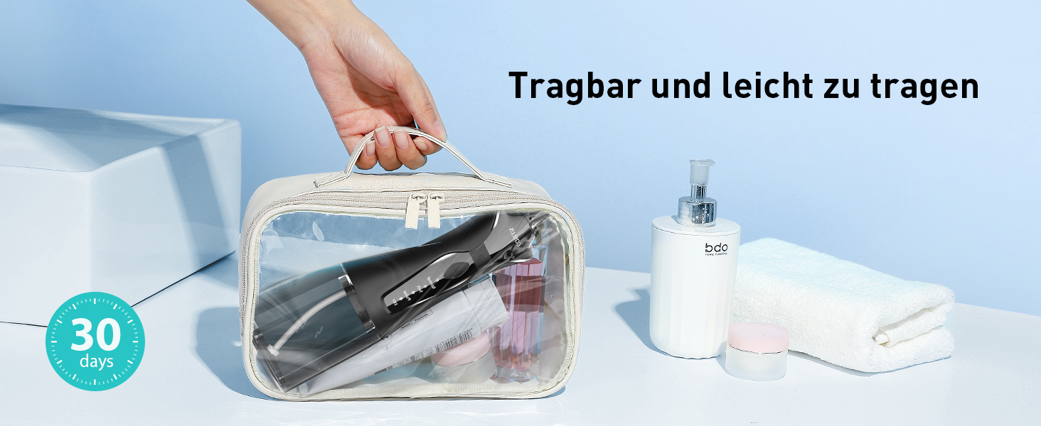 COSLUS Бездротовий електричний іригатор для порожнини рота: 4 режими, портативний, бак 300 мл, з очищувачем язика, для догляду за зубами та подорожей (світло-зелений/світло-чорний)