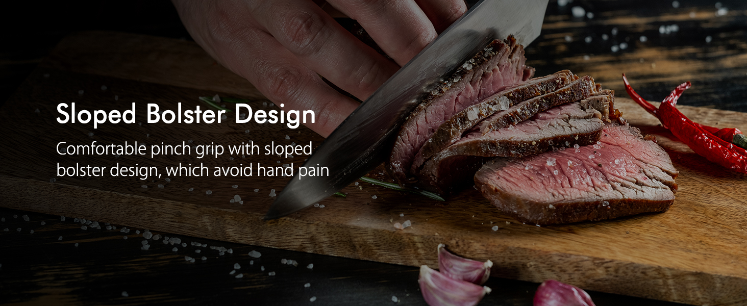 Ніж кухарський HOSHANHO Profi: гострий кухонний ніж шеф-кухаря з високоякісної нержавіючої сталі, універсальний, з ергономічною ручкою, у подарунковій коробці