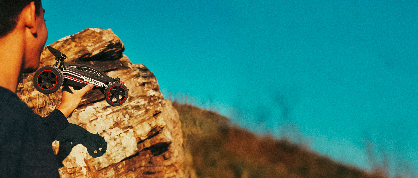 Радіокерований позашляховик Tecnock 1:16 з підсвічуванням, 2.4GHz, 2 акумулятори (60 хв), сріблястий - іграшка для дітей та дорослих