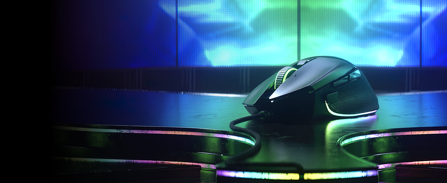 Ігрова миша Razer Basilisk V3 дротова з RGB підсвіткою Chroma, 11 програмованих кнопок, гіперскрол колесо, ергономічний дизайн, чорна