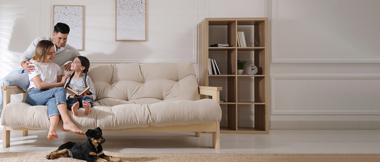 Диван Vesgantti 2-місний, 121 см, сучасний дизайн, 2 подушки, сірий льон для вітальні/квартири/офісу