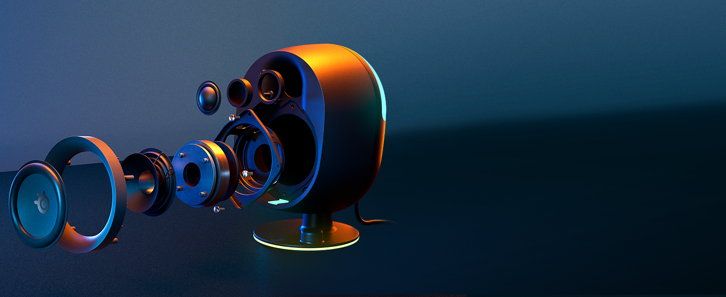 SteelSeries Arena 7 - 2.1-канальна акустична система для геймінгу з RGB підсвічуванням, чорна