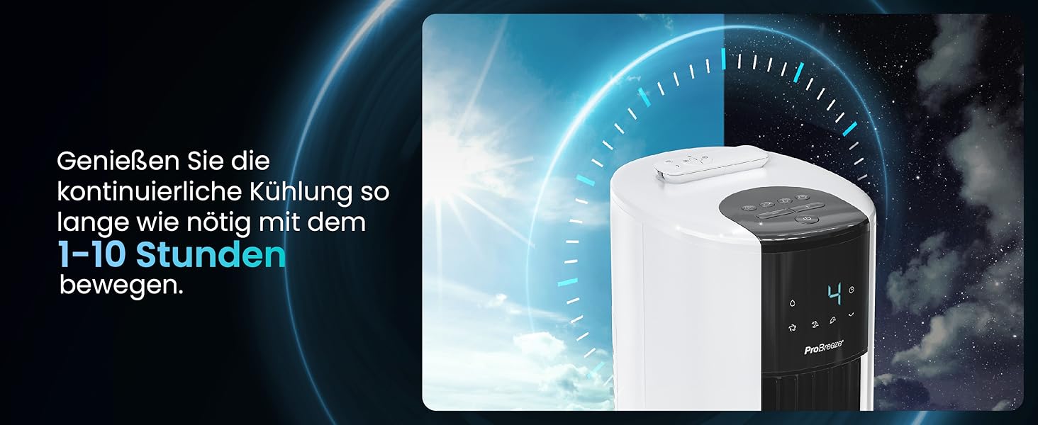 Повітряний охолоджувач Pro Breeze OmniAir з функцією водяного охолодження та пультом ДУ, 4 режими, 7л
