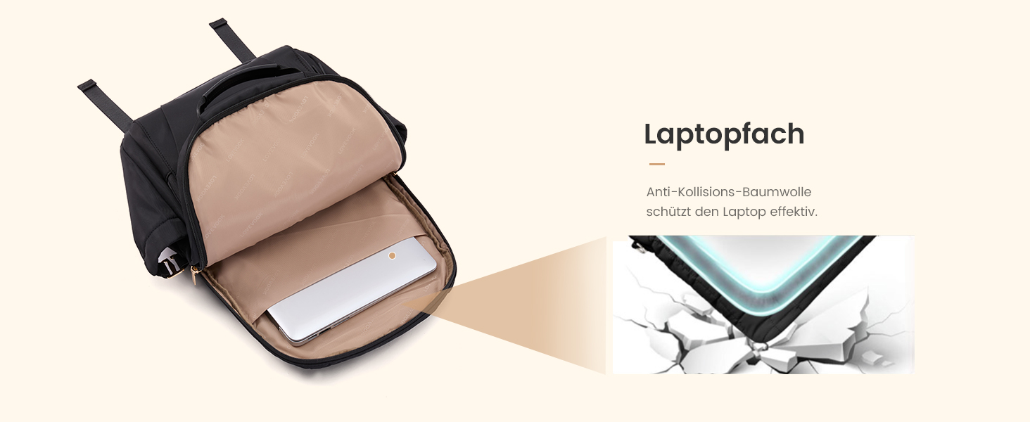 LOVEVOOK Рюкзак для ноутбука, чорний, 15.6 дюймів: водонепроникний, для роботи, навчання, подорожей