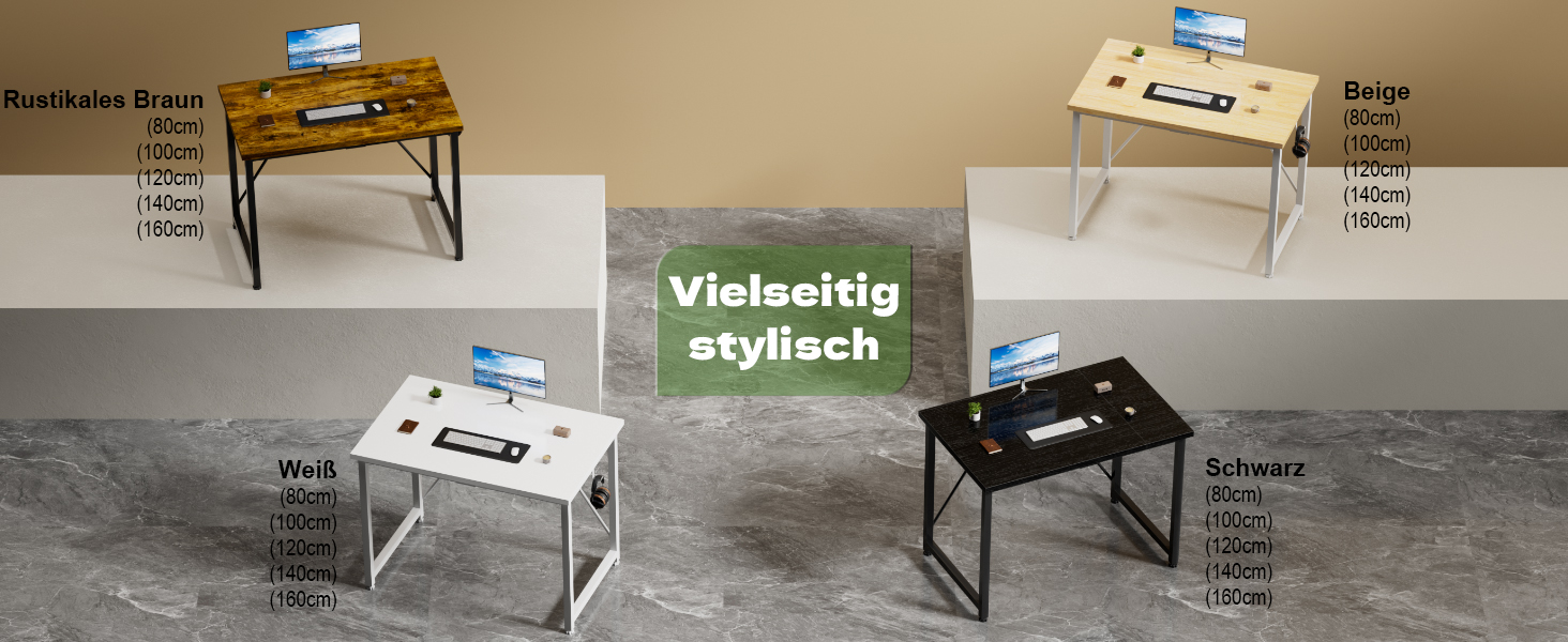 Комп'ютерний стіл Devoko, стіл для ноутбука, (акорн, 100 x 60 x 75 см)