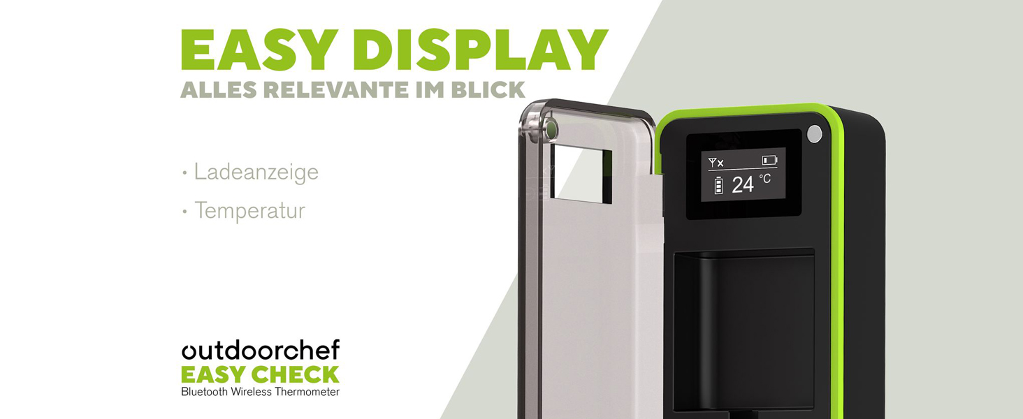Термометр для гриля Outdoorchef Easy Check Quadro з Bluetooth, 4 датчики, 200м, миюча посудомийна машина, з магнітною док-станцією