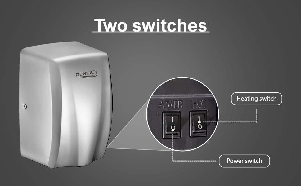 Компактний сушар для рук з нержавіючої сталі для комерційного використання, висока швидкість, високопродуктивний сушар з HEPA-фільтром