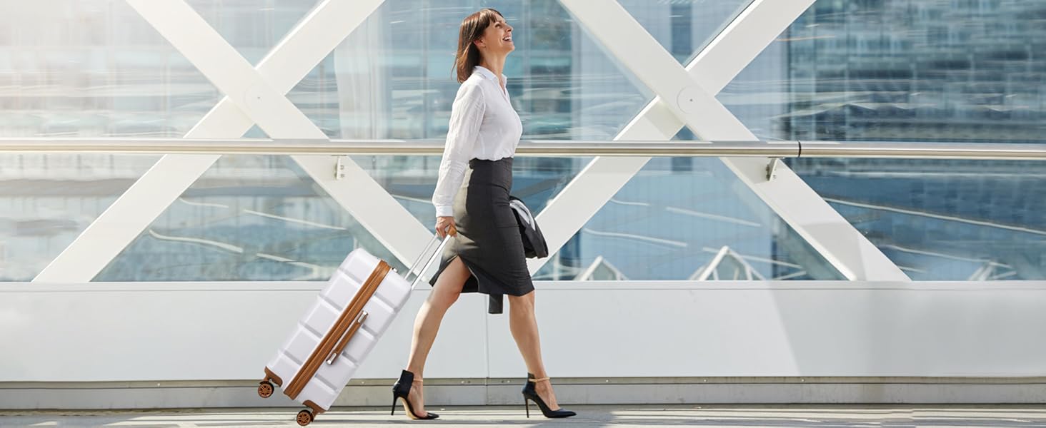 Набір валіз KONO 4 шт. з ABS-пластику з TSA замком (M, L, XL) - білий