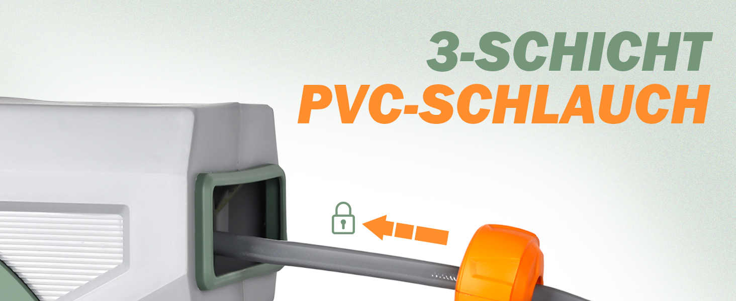 Висувна касета для шланга на стіну, шланг +2м, садовий шланг з пістолетом для поливу, система повільного відмотування, фіксація шланга на будь-якій довжині, поворотна кріплення 180°, (38M)