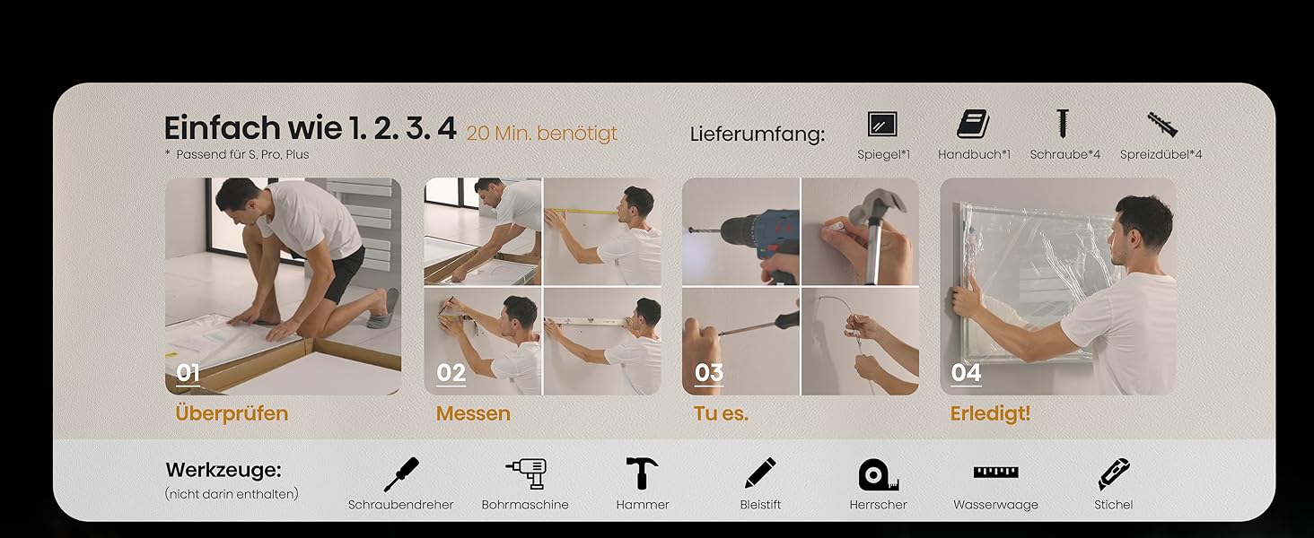 EMKE® LED дзеркало для ванної кімнати 80x60 см з підсвічуванням, регулюванням, антизапарюванням, 3 косметичні дзеркала, годинник, Bluetooth, IP44