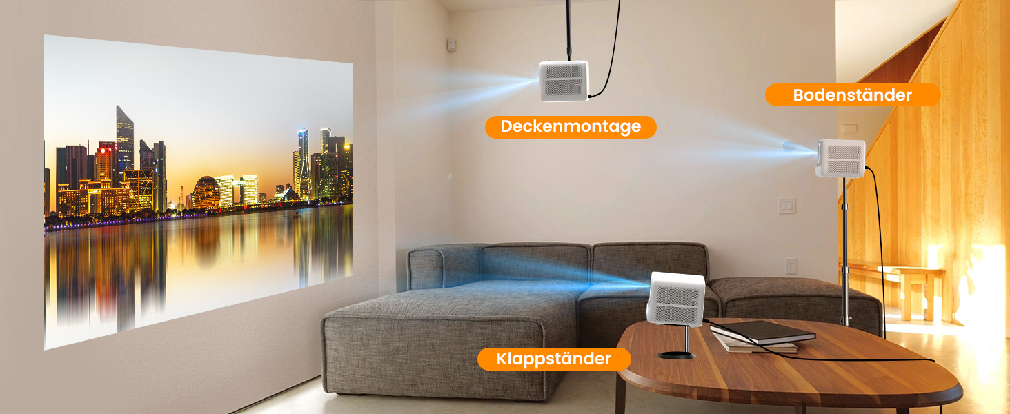 Проектор Yaber L2s: 1080p Full HD, WiFi 6, Bluetooth 5.1, Автофокус, для Дому та Кімнати, сумісний з ТВ приставками