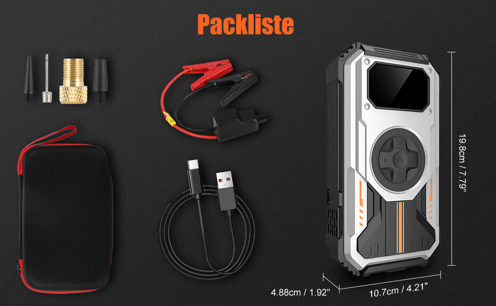 Powerbank для авто Starthilfe 6000A: пусковий пристрій, компресор, LED, LCD, 12V