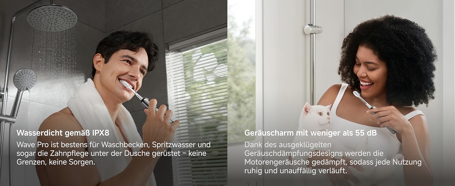 Електрична зубна щітка Laifen Wave Pro з 6 режимами, акумулятор на 70 днів, прозорий корпус (нержавіюча сталь)