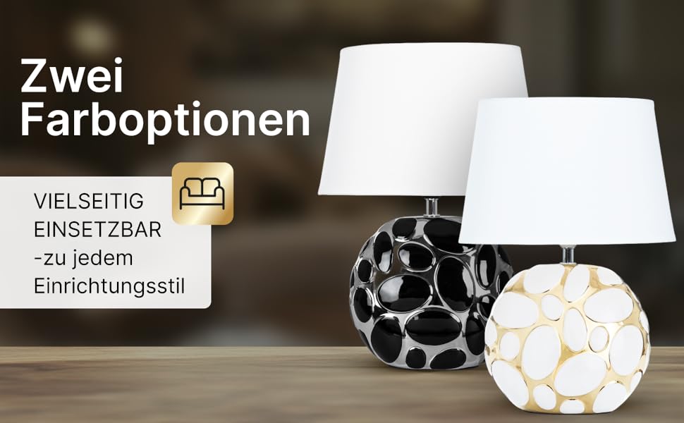 ARTE LAMP LED настільна лампа – класична декоративна хромована лампа для робочого столу з білим текстильним абажуром для вітальні та спальні – з кабелем, хром, білий (Poppy Gold)