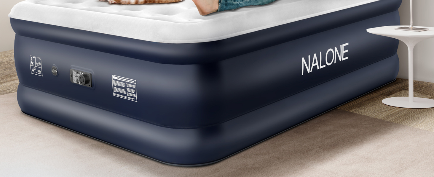 Надувний матрац NALONE для 2 осіб з самонадуваємою системою та вбудованим насосом, для кемпінгу та дому (Queen Size)