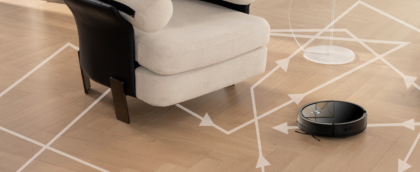 Робот-пилосос Vexilar W6 без функції миття, потужність 2800Pa, час роботи 140 хв, керування через додаток, голосове керування, безщітковий двигун, для шерсті тварин, килимів, твердих підлог