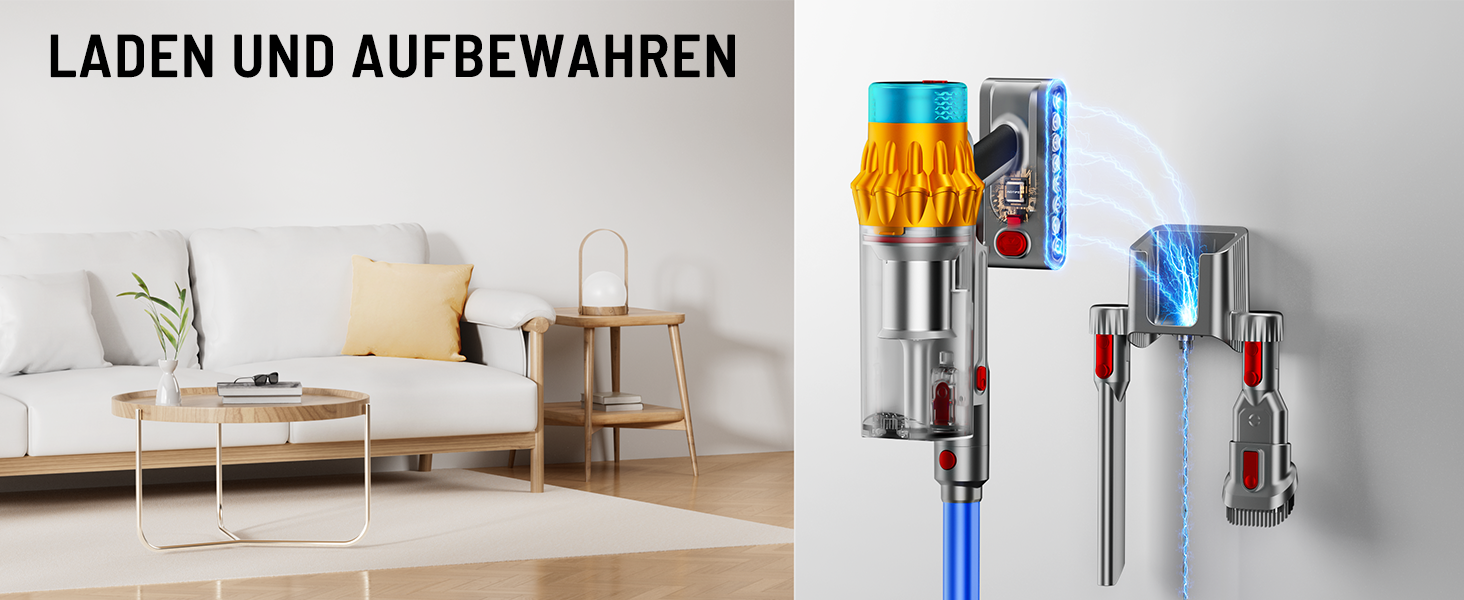 Акумуляторний пилосос бездротовий 600W, 70 хв, 1.8л, для підлоги, килимів, шерсті тварин, з самостійною підставкою, блакитний