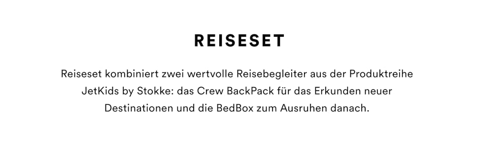 Дорожній набір Stokke JetKids, - включає дорожню валізу та дитяче ліжечко регульований, легкий та розширюваний рюкзак екіпажу - Найнеобхідніші речі для подорожей для дітей - Ідеально підходить для дітей віком від 3 до 7 років (чорний)