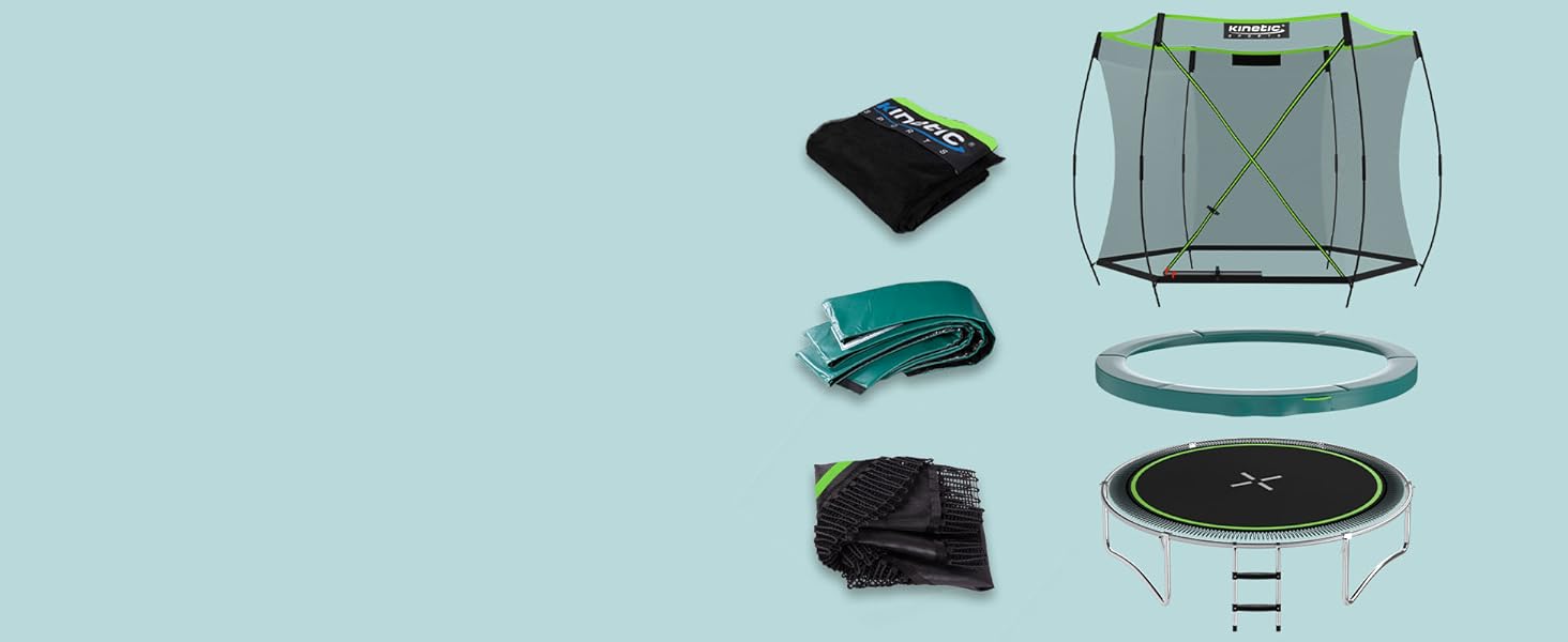 Батут KINETIC SPORTS без пружин 'Bungee Safety Elite' Ø 305 см, зелений - для дітей та дорослих, AirMAXX, вуличний, тихий