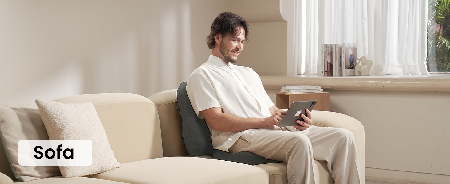 Підпорка для спини ProtoArc з Memory Foam: ергономічна подушка для офісного крісла, авто та робочого столу. Підтримка попереку, дихаюча тканина, регульовані ремені (сірий)