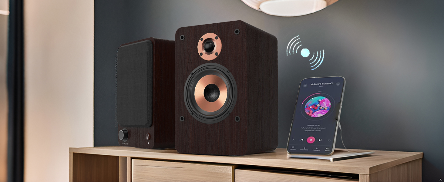 LONPOO LP-42S/LP-42M-BR: Компактні Bluetooth колонки з USB, AUX та виходом на навушники | 30W, 3-дюймовий динамік, дерев'яний корпус